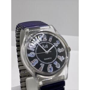 Arti Womens Purple Stretch Quartz Watch Works New Battery